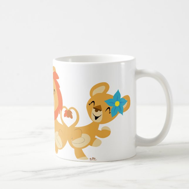 De Café Caneca do casal do leão da dança (Direita)