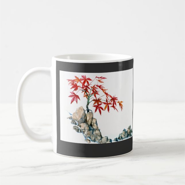 De Café Caneca do casamento dos bonsais do bordo vermelho (Esquerda)