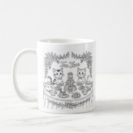 De Café Caneca do Chá da Hora do Gato Listrado