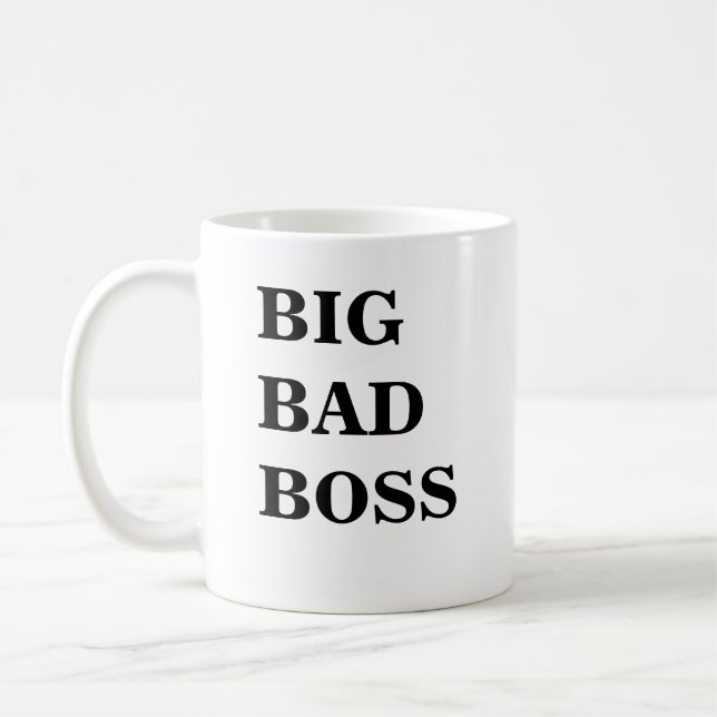 De Café Caneca do chefe - nome engraçado - chefe mau (Esquerda)