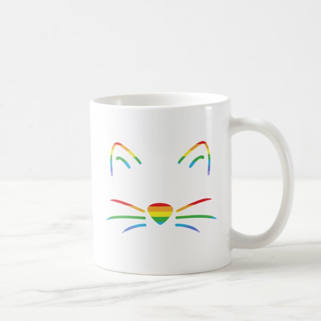 De Café Caneca do clássico das suiças do gato do arco-íris (Direita)