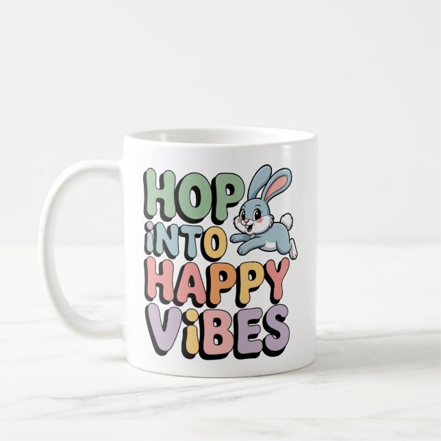 De Café Caneca do Coelho da Páscoa Vibrações Felizes Entre (Esquerda)