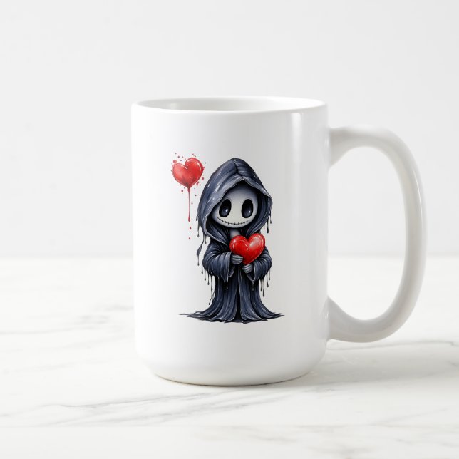 De Café Caneca do Coração da Morte Gótica Fofa – Halloween (Direita)