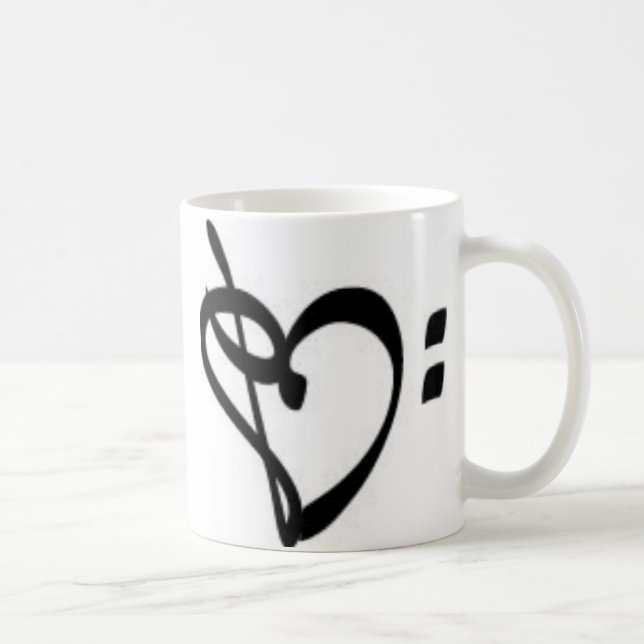 De Café Caneca do coração do Clef da música (Direita)