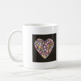 De Café caneca do coração do mosaico