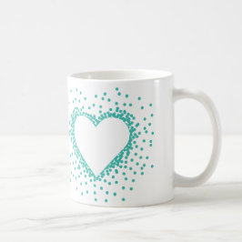 De Café Caneca do coração dos confetes da cerceta