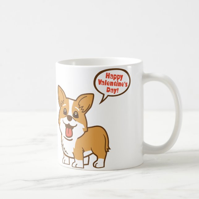 De Café Caneca do Corgi do "feliz dia dos namorados" (Direita)