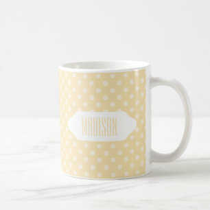 De Café Caneca do costume das bolinhas do amarelo do