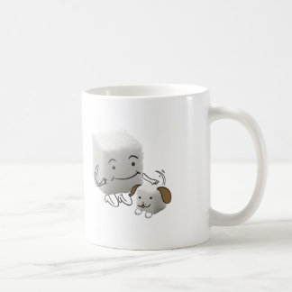 De Café Caneca do cubo do açúcar com o cão do cubo do