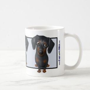 De Café Caneca do Dachshund (preto e Tan)