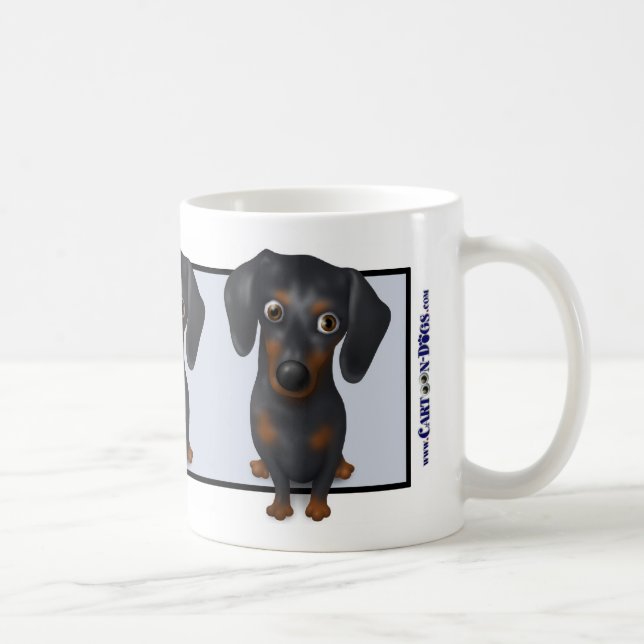 De Café Caneca do Dachshund (preto e Tan) (Direita)