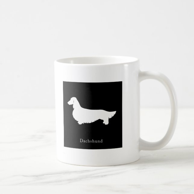 De Café Caneca do Dachshund (versão longa preta 2 do (Direita)