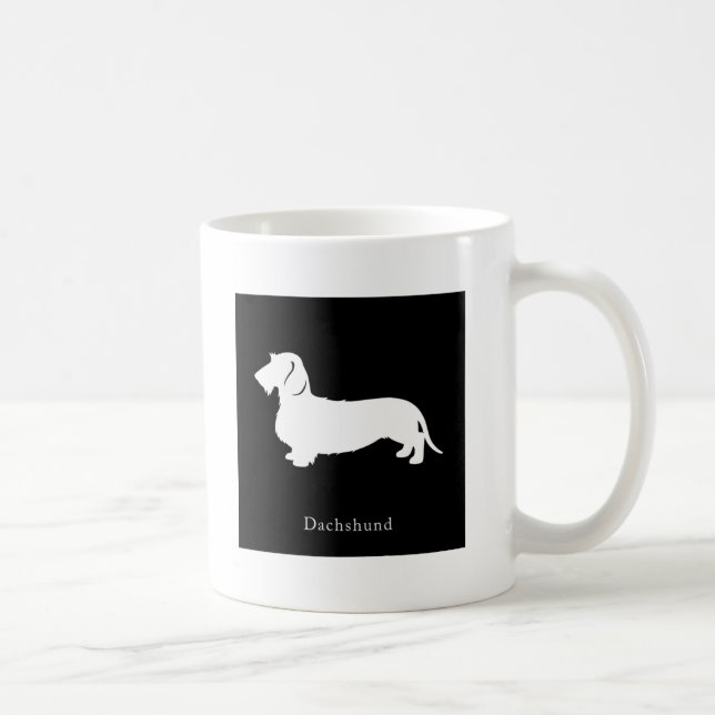 De Café Caneca do Dachshund (versão preta 3 do cabelo do (Direita)