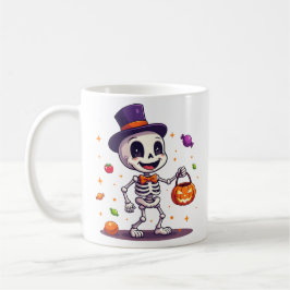 De Café Caneca do Dia das Bruxas do Esqueleto Fofo com Doc