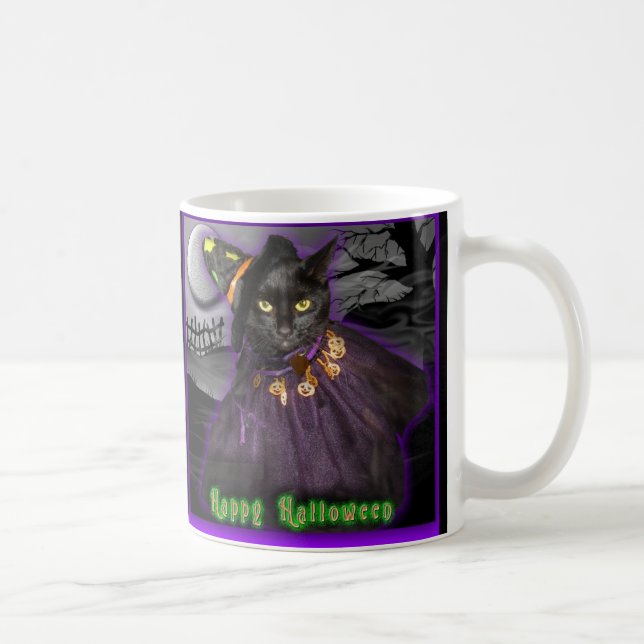 De Café caneca do Dia das Bruxas do witchycat (Direita)