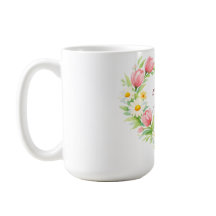 Caneca do Dia das Mães com Coração Floral Personal