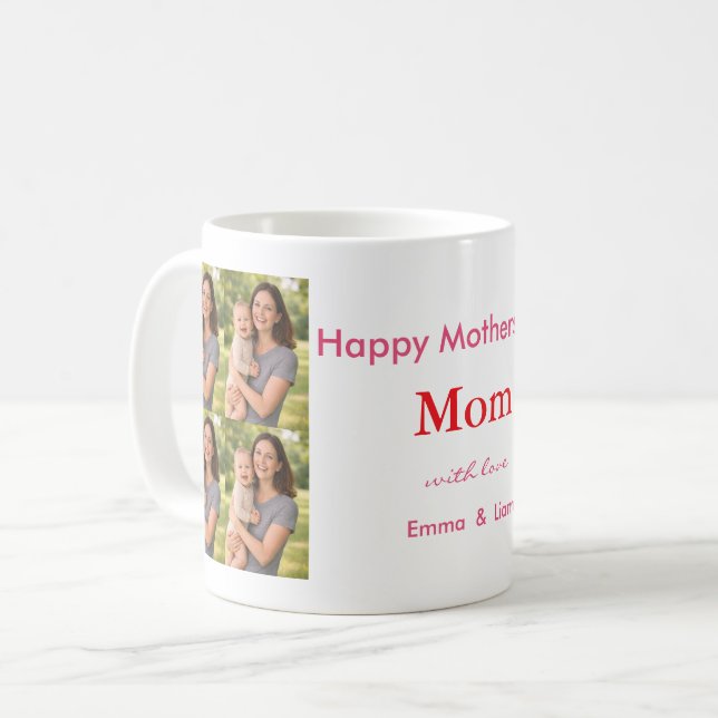 De Café Caneca do Dia das Mães com foto personalizada (Frente Esquerda)