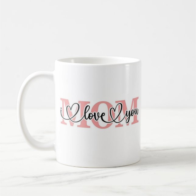 De Café Caneca do dia das mães rosa branca eu amo você par (Esquerda)