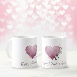 De Café Caneca do Dia dos Namorados com Coração Floral