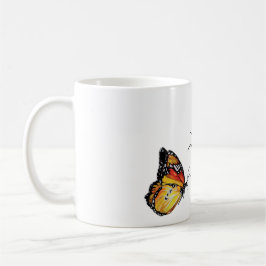 De Café Caneca do drawingWhite da aguarela da borboleta