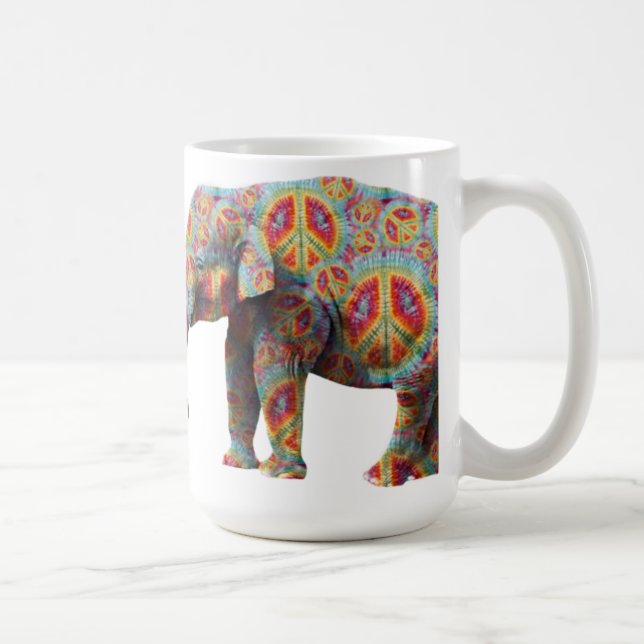 De Café Caneca do elefante do Hippie da paz e do amor (Direita)