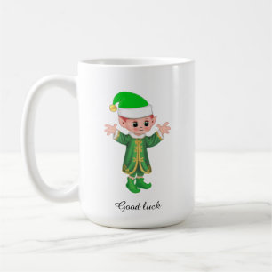 De Café Caneca do Elfo da Sorte Moderna e Rótulo