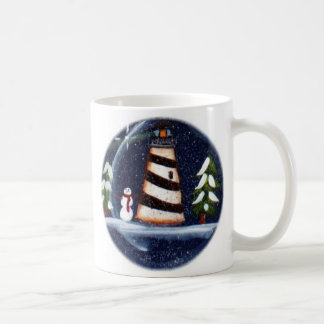 De Café Caneca do farol do inverno