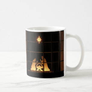 De Café Caneca do Feliz Natal da natividade da silhueta da