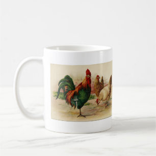 De Café Caneca do galo e da galinha do país do vintage
