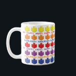 De Café Caneca do Hanukkah "Dreidels 3D"<br><div class="desc">Caneca de Hanukkah divertida e colorida. Caneca de "3 D Dreidels" Chanukah.</div>