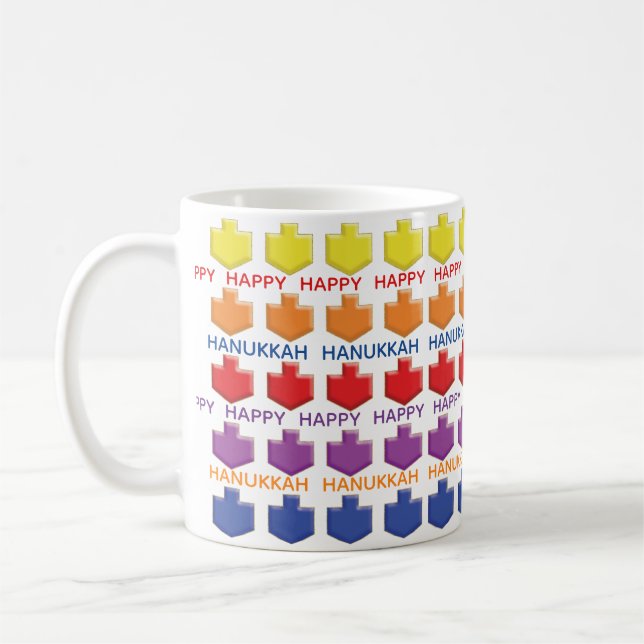 De Café Caneca do Hanukkah "Dreidels 3D" (Esquerda)