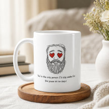 Caneca do Homem Barbudo Romântico Engraçado Sonole