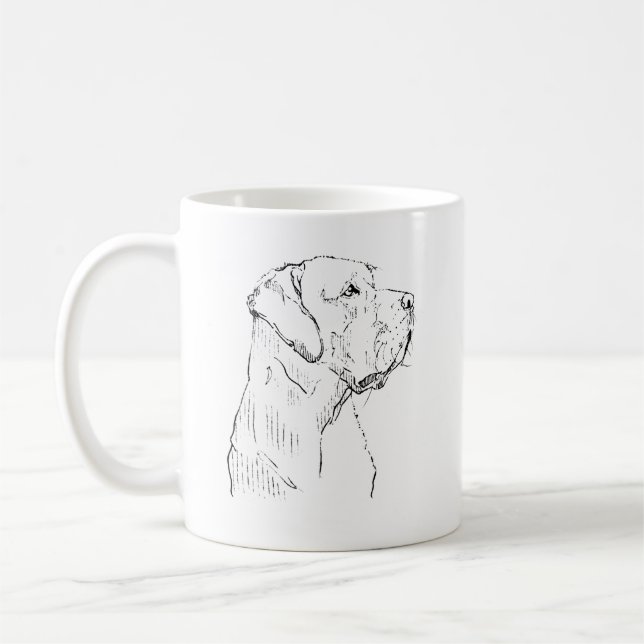 De Café Caneca do Labrador Retriever Calmo, Arte Minimalis (Esquerda)