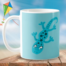 Caneca do Lagarto Gecko Azul Fofo para Crianças