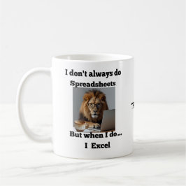 De Café caneca do leão da planilha do escritório
