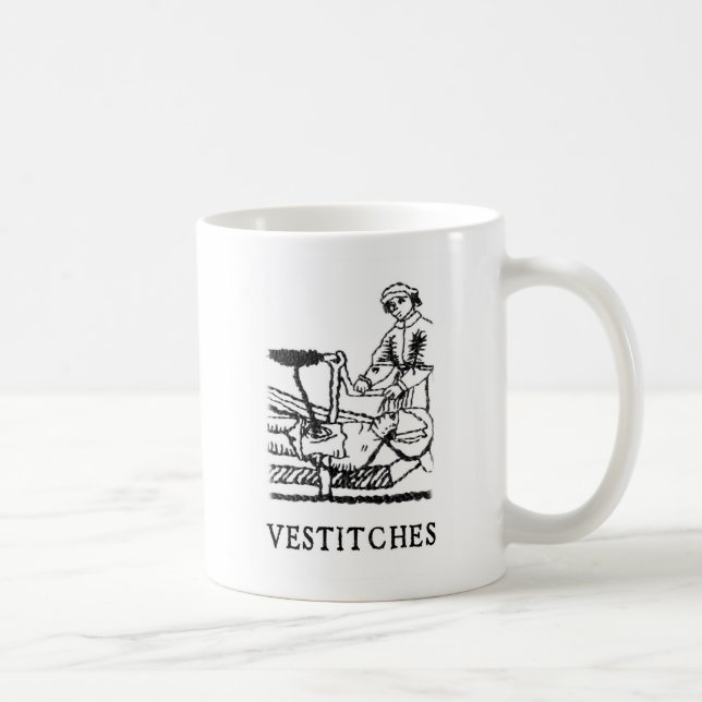 De Café caneca do logotipo dos vestitches (Direita)