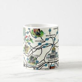 De Café Caneca do Mapa Antigo Ilustrado da Pensilvânia