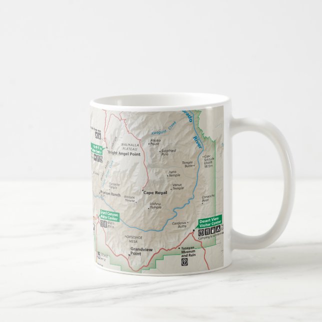 De Café Caneca do mapa do Grand Canyon (Direita)