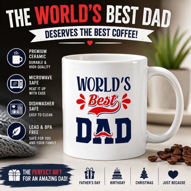 De Café Caneca do Melhor Pai do Mundo Presente Dia dos Pai (Criador carregado)
