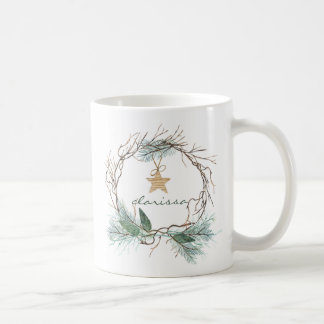 De Café Caneca do monograma da estrela dos ramos do pinho
