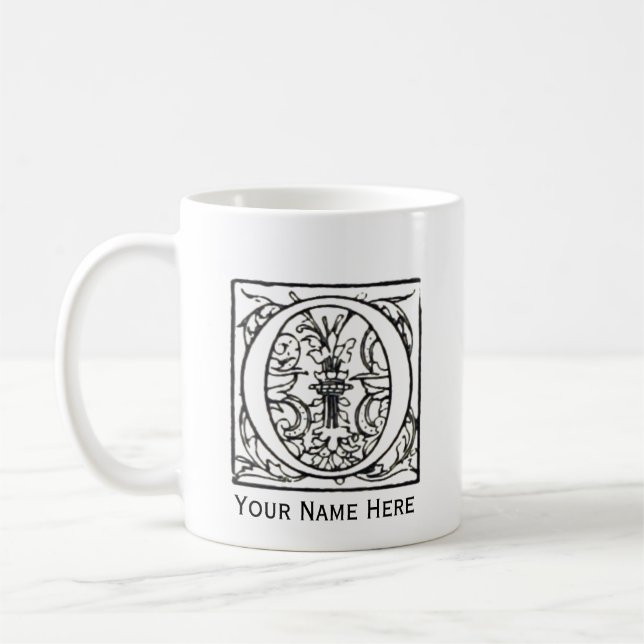 De Café Caneca do monograma da letra O (Esquerda)