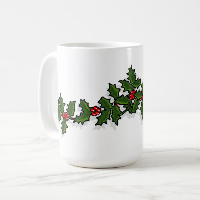 De Café Caneca do Natal do azevinho e do visco (Frente Esquerda)