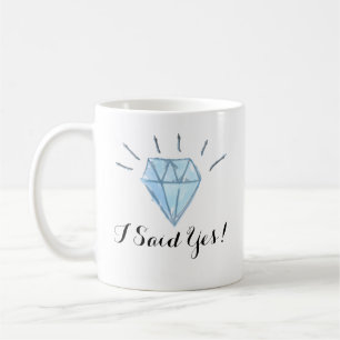 De Café Caneca do noivado - diamante - "eu disse sim! "