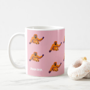 De Café Caneca do orangotango do rosa do estilo do vintage