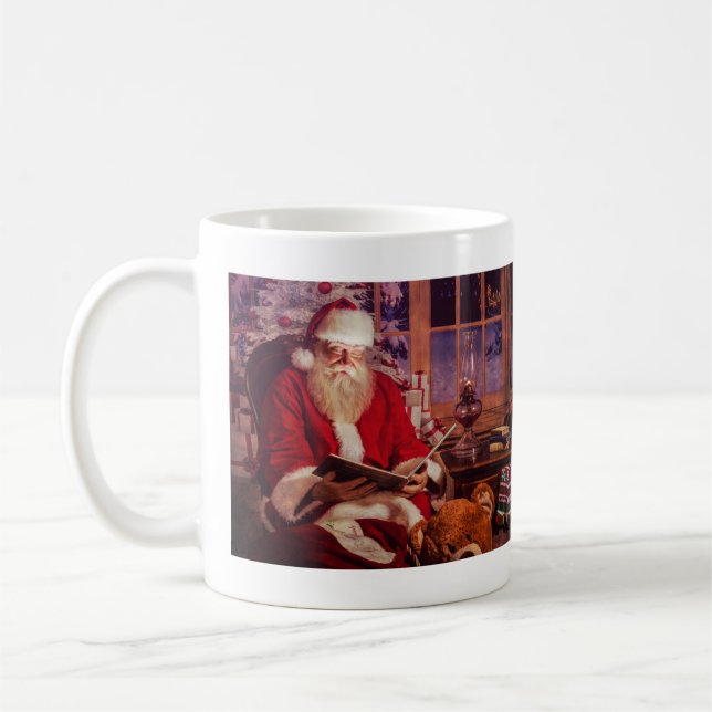 De Café Caneca do papai noel com livro mágico (Esquerda)