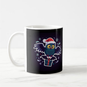 De Café Caneca do Papai Noel da Coruja Entregando um Prese