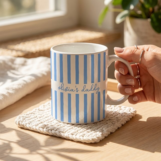 De Café Caneca do Papai Personalizada Listrada Nomes dos F (Criador carregado)