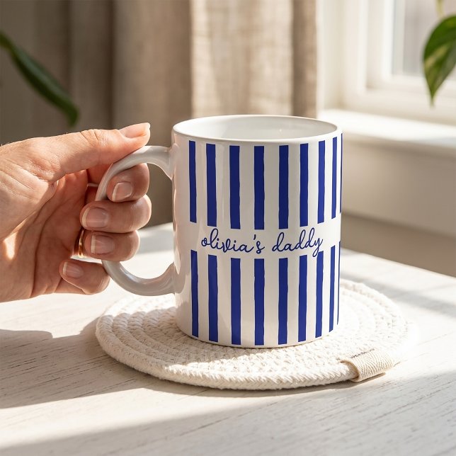 De Café Caneca do Papai Personalizada Listrada Nomes dos F (Criador carregado)