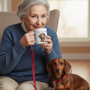 De Café Caneca do Pessoal Dachshund Marrons PERSONALIZAR