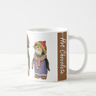 De Café Caneca do pinguim do chocolate quente
